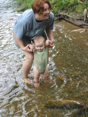Galen and his Aunt Tera (who didn't appreciate the COLD water the way Galen did).