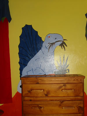 Finback to left of closet